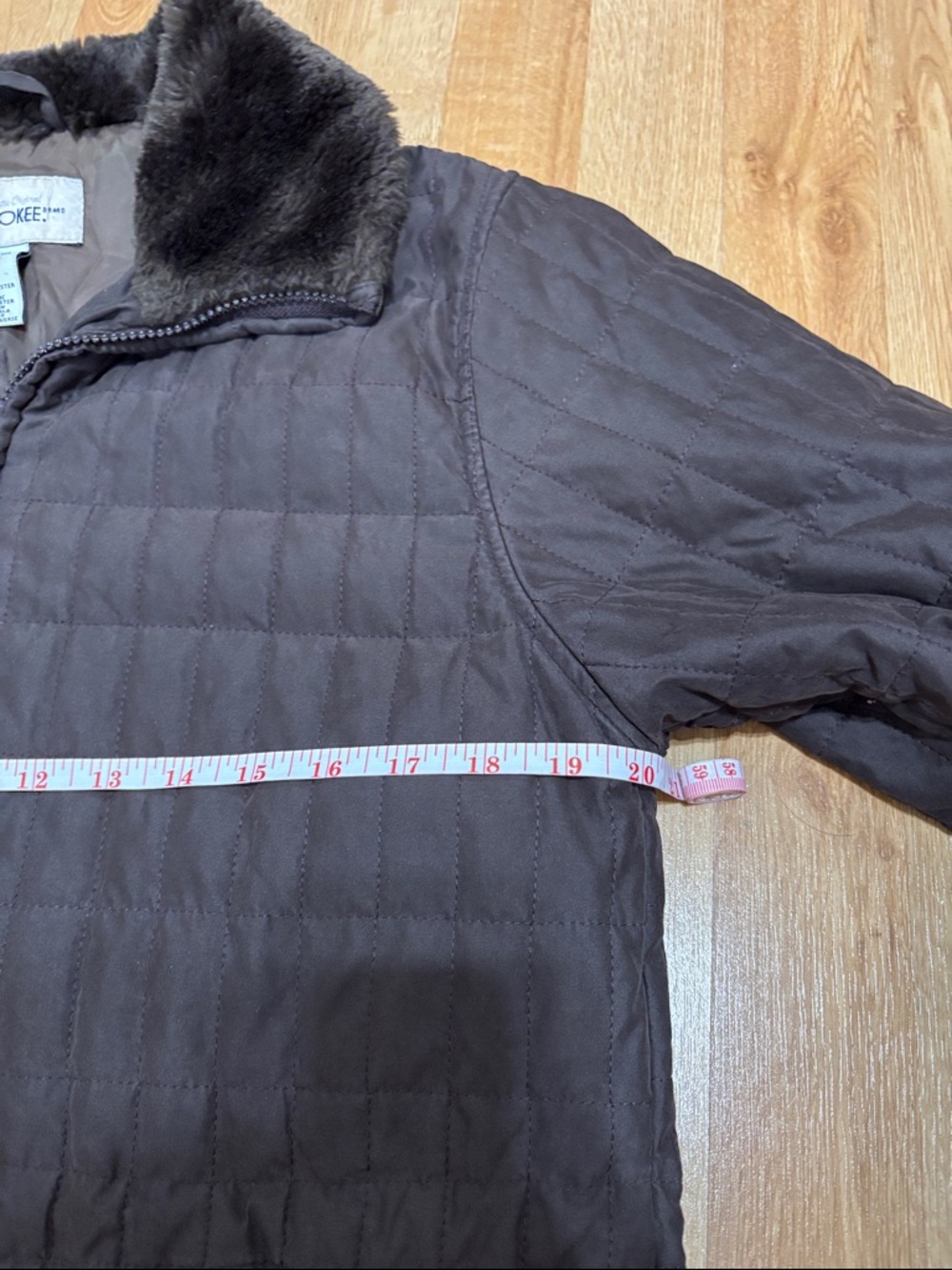 brown cherokee y2k faux fur trimmed jacket - Picture 2 of 4